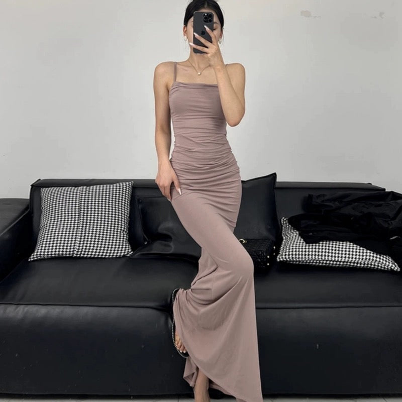 Strap Slim Fit Fish Tail Dress