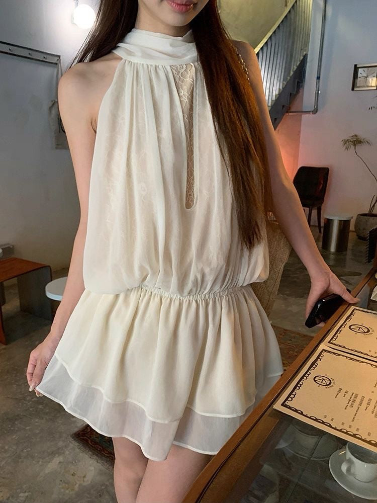 Mix Laces Beige Dress