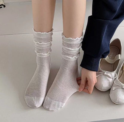 S025 Ribbon Layer Short Socks