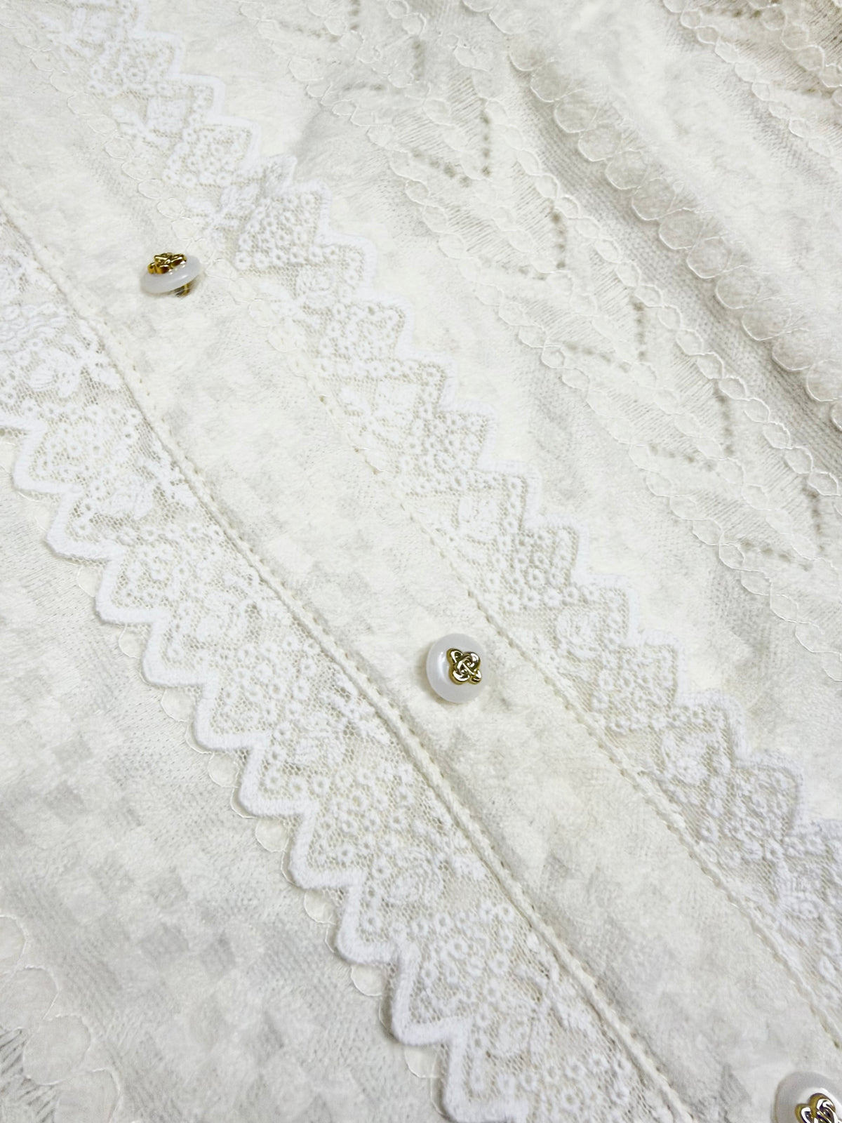 Beige Laces Long Sleeve Top