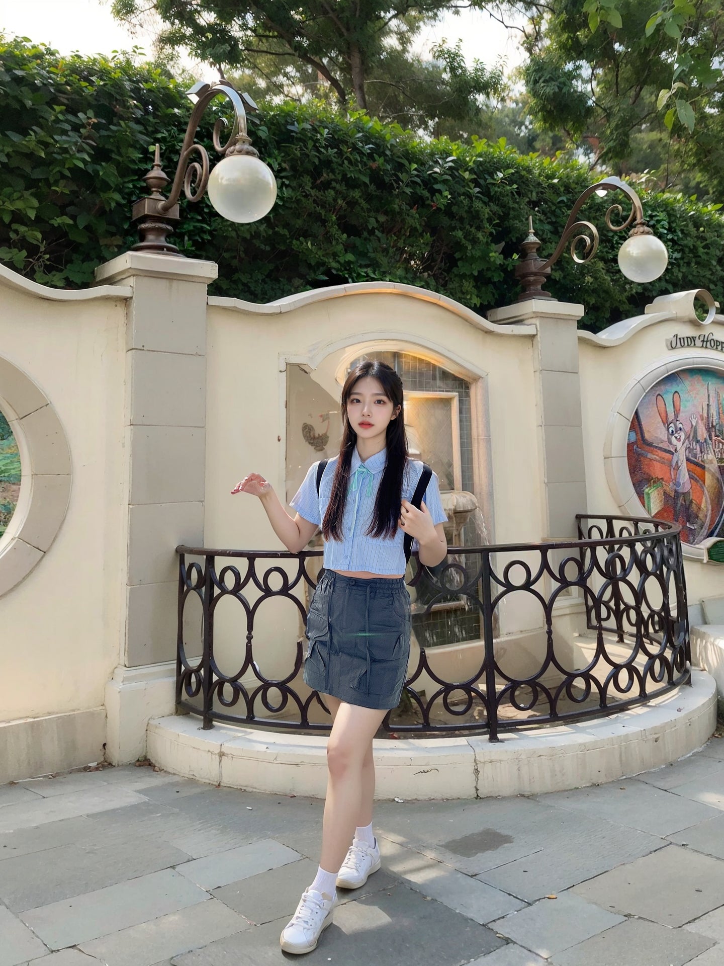 High Waist Cargo Skirt (Grey, Beige)