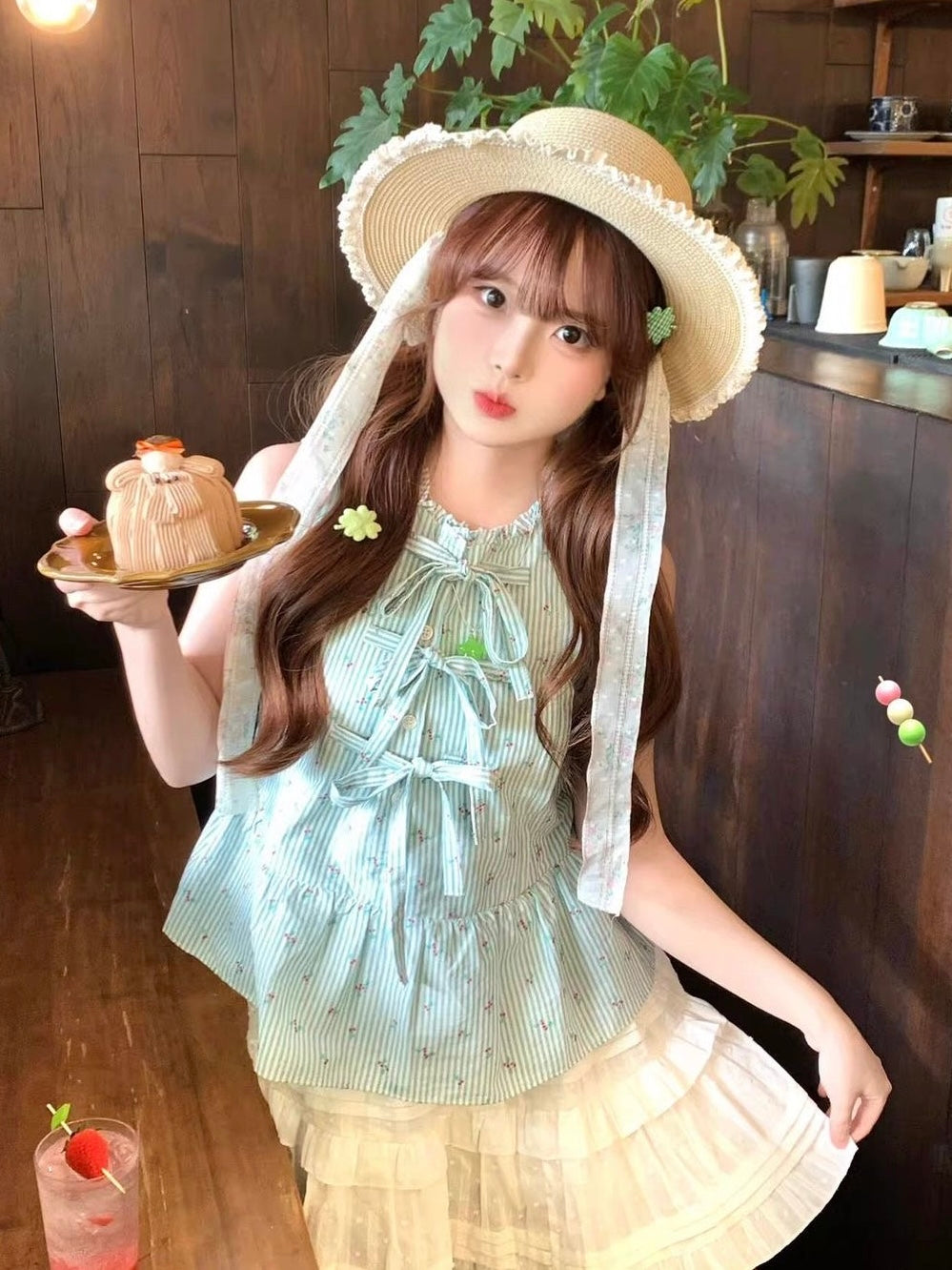 Mint Green Stripe Top