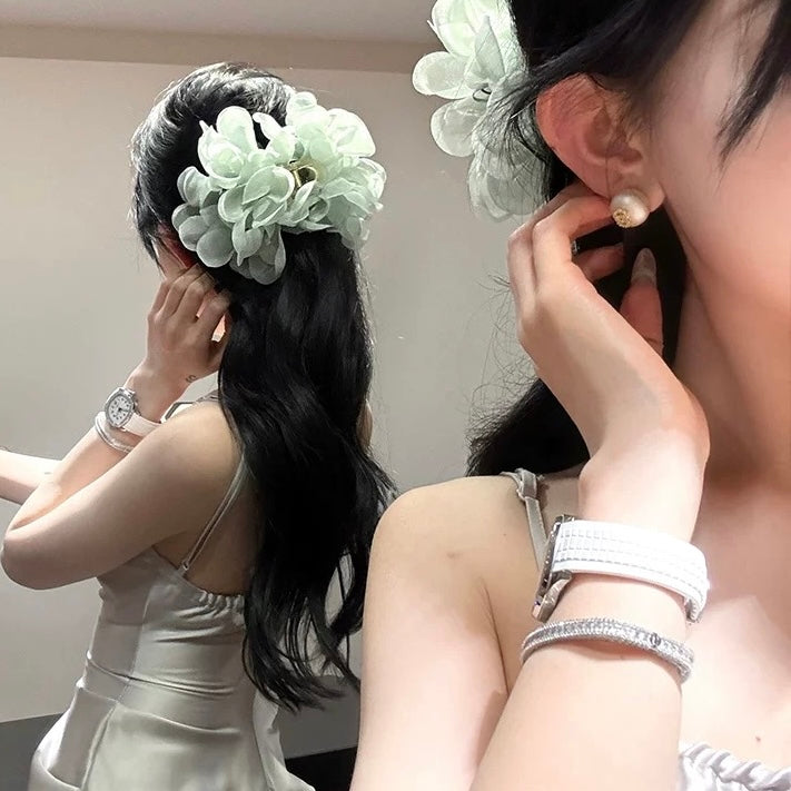 Summer Chiffon Floral Big Hair Clip