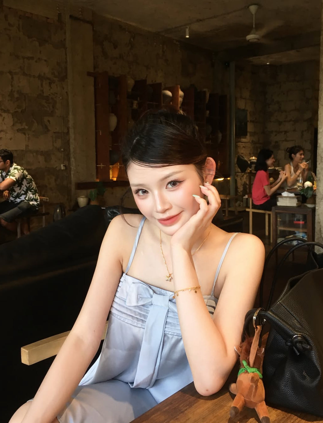 Silky Blue Grey Mini Dress