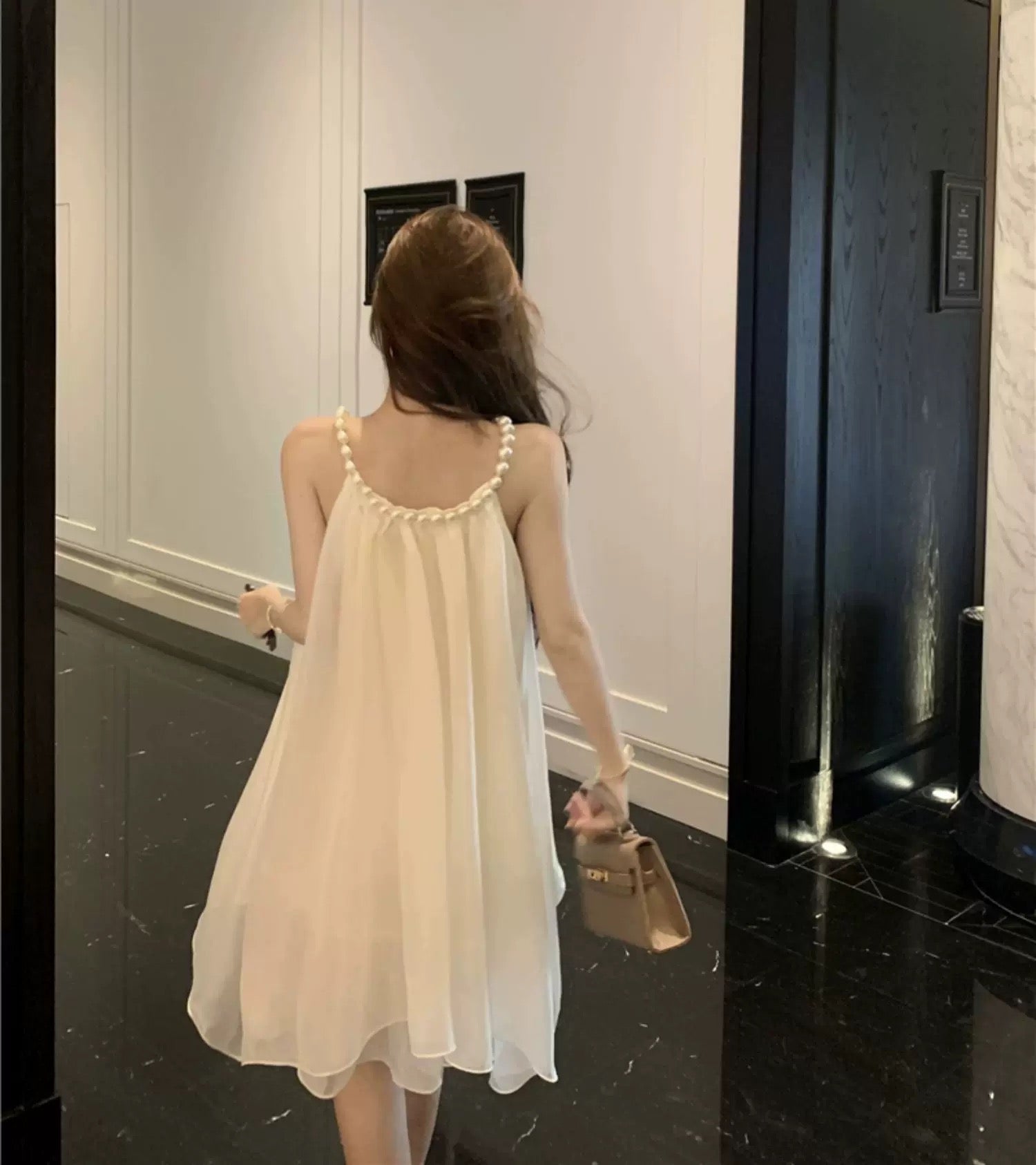 Chiffon 3D Roses Mini Dress