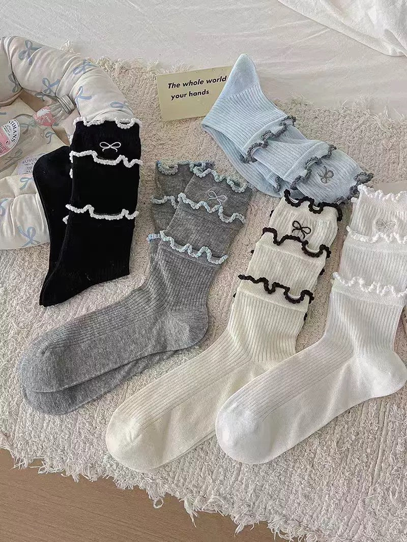 S025 Ribbon Layer Short Socks
