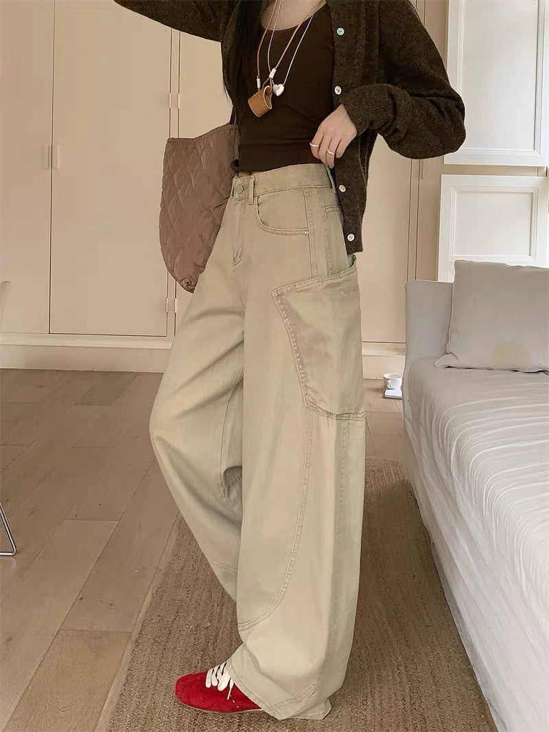 Beige Denim Long Pants (S)