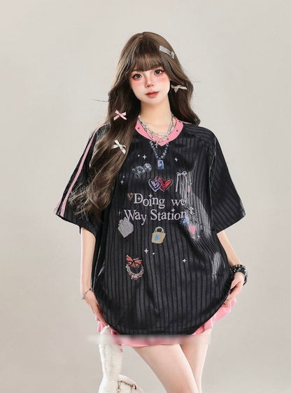 Oversize Well Stripe Ball Top