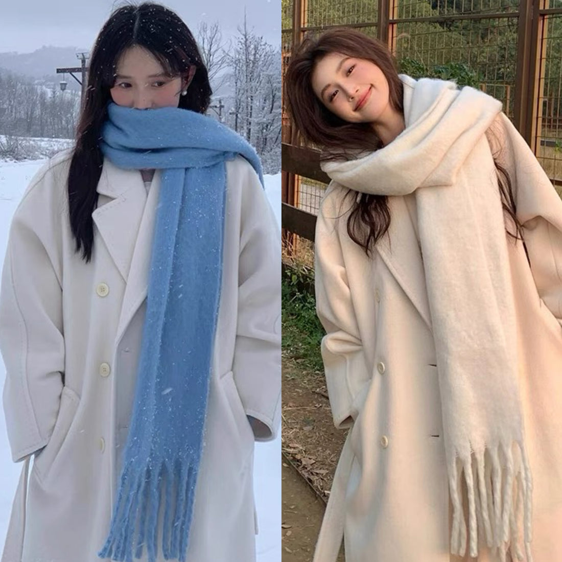 Winter Scarf (Blue, White)