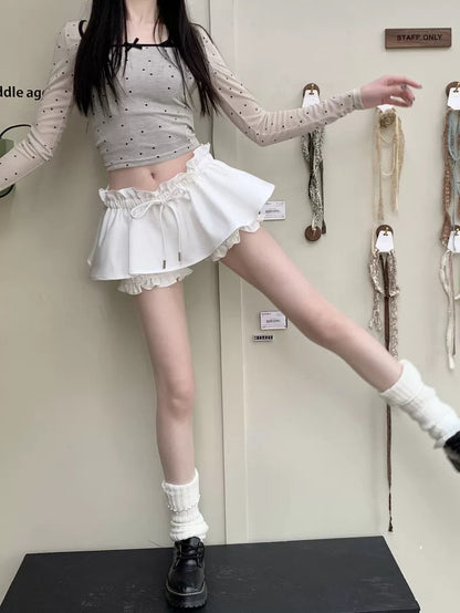 White Mini Skirt/Skort