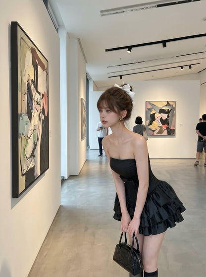 Tube Black Dress + Shorts (XS-S)