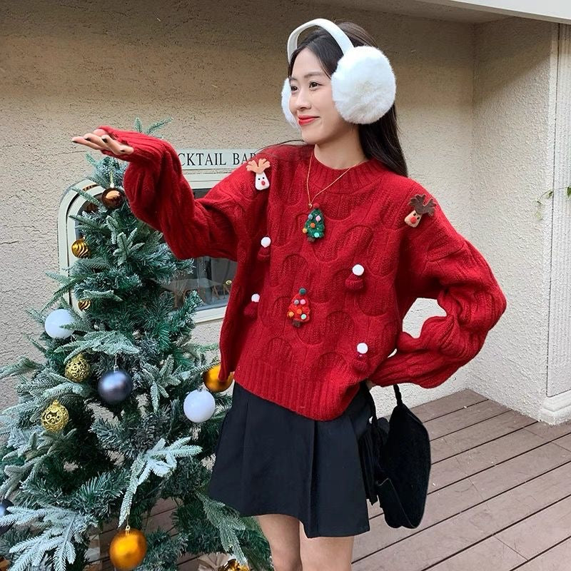 Christmas Long Sleeve Red Top C007