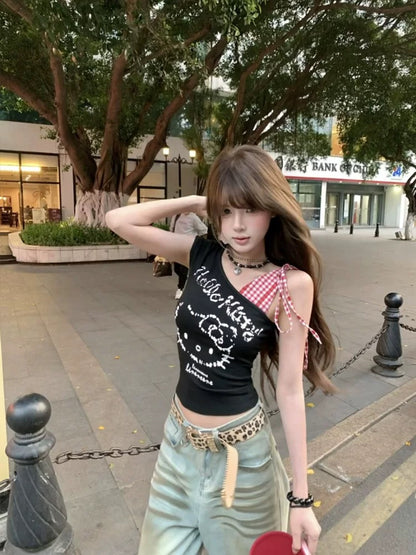 Kitty Side Tie Sleeveless Top