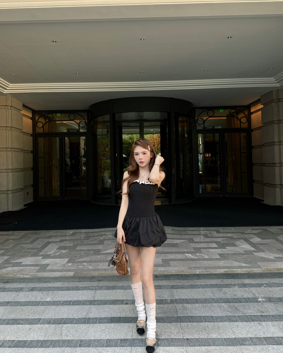 Mini Bows Black Tube Dress