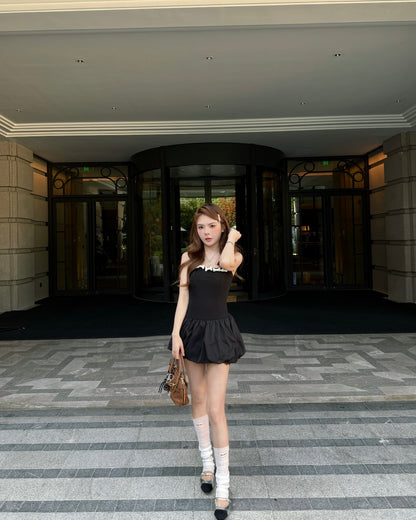 Mini Bows Black Tube Dress