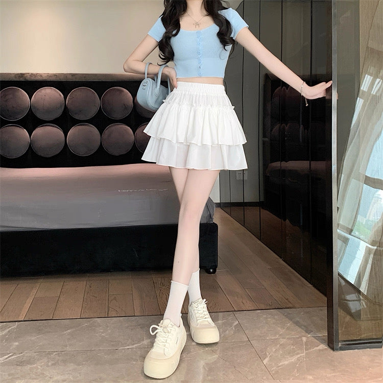 White High Waist Mini Skirt SK21
