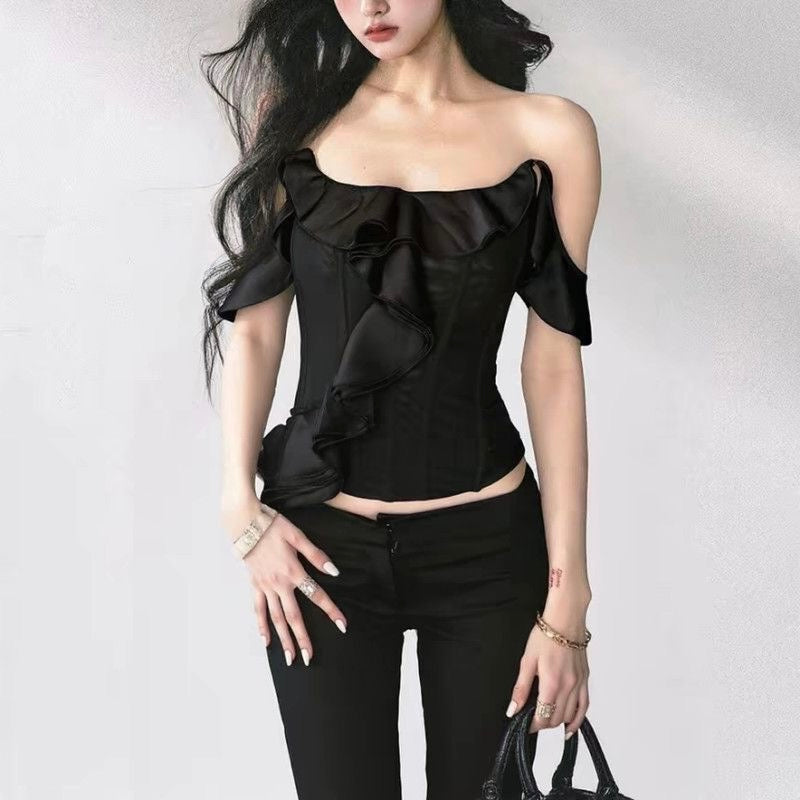 Satin Black Top (S)