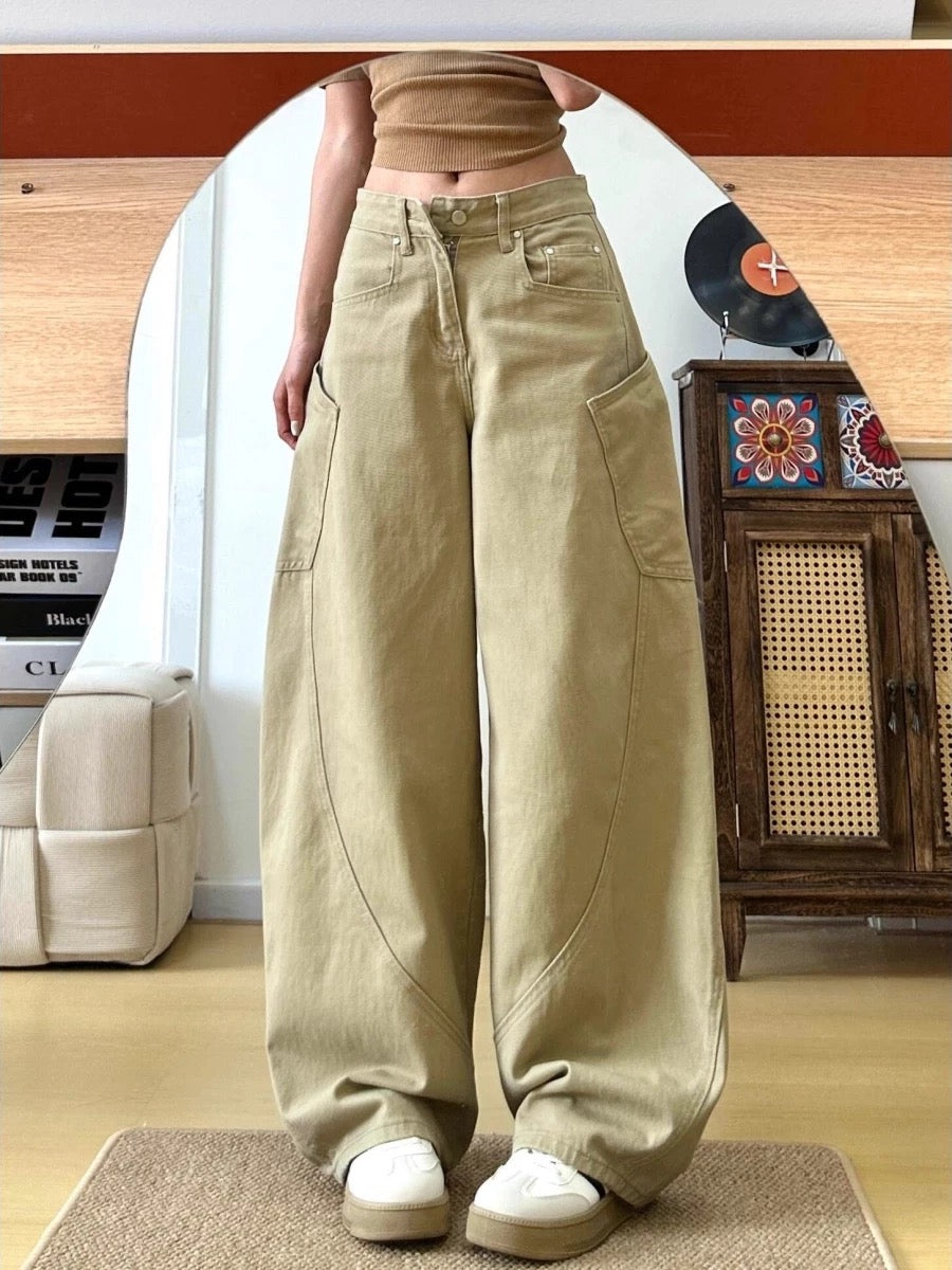 Beige Denim Long Pants (S)