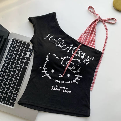 Kitty Side Tie Sleeveless Top