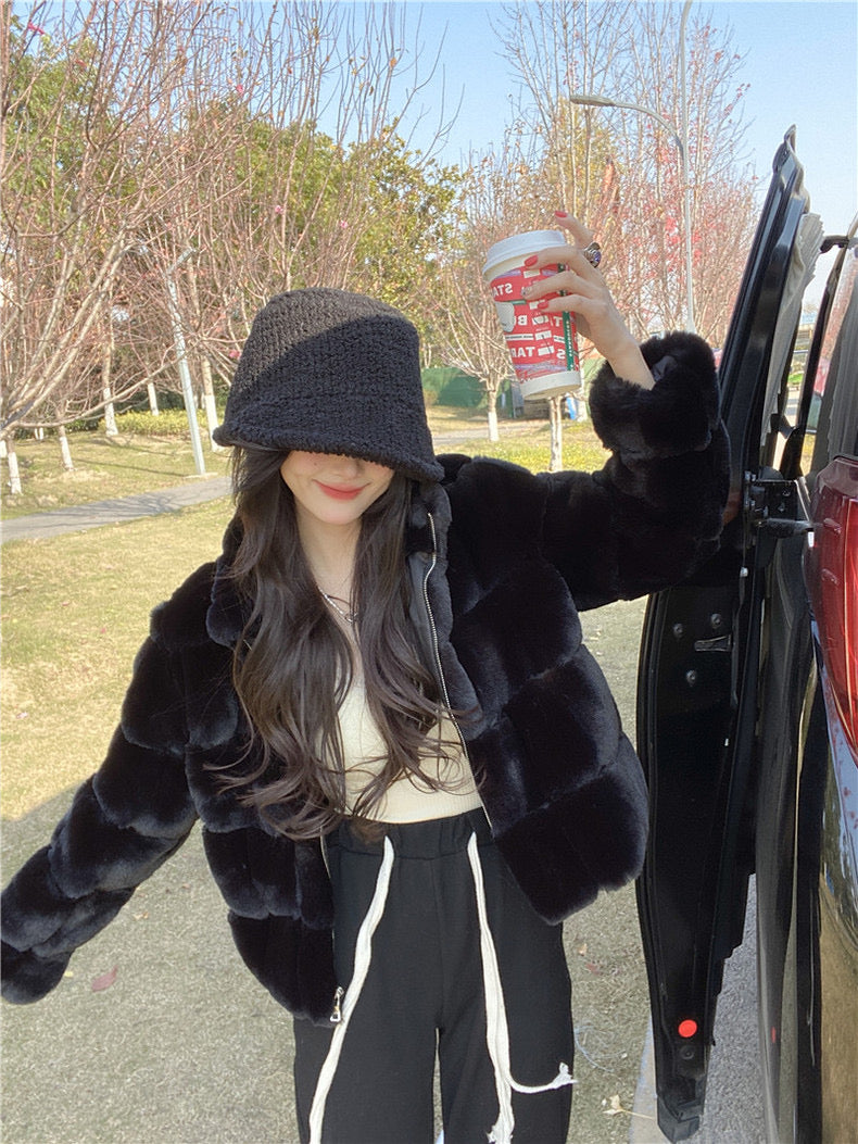 Furry Fluffy Cardigan (Black)