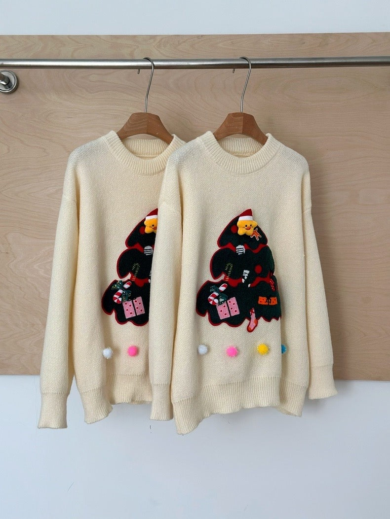 Christmas Tree Knitted Long Sleeve Top