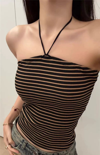 Black Stripe Tube Top