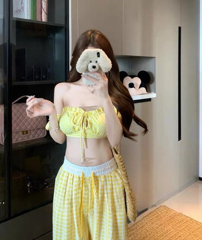 Yellow Bikini BK53 Three Piece Set