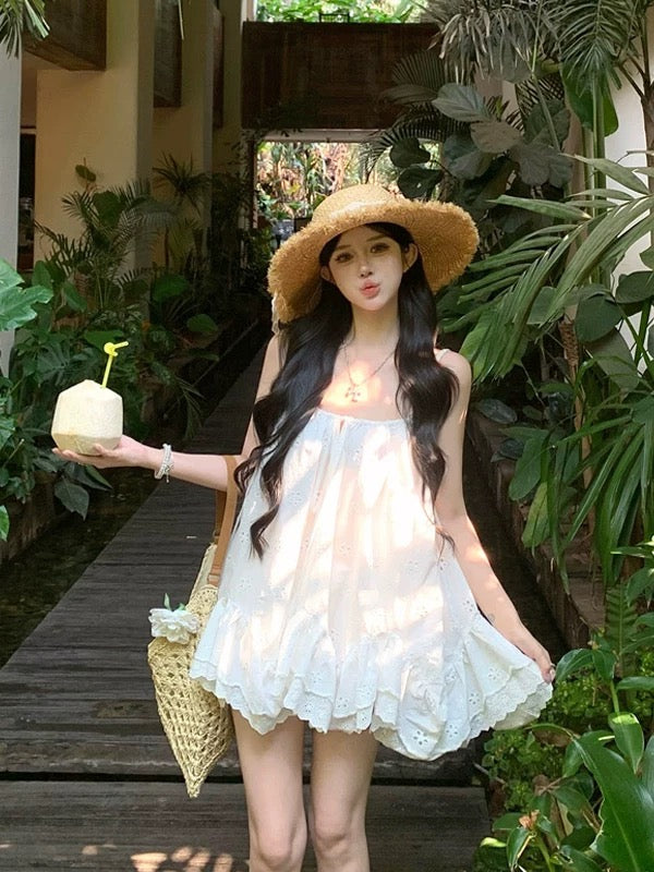White Strap Dolly Top