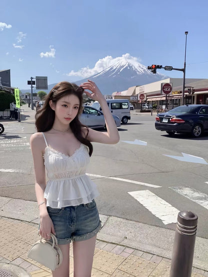 Mix Lace Strap Top