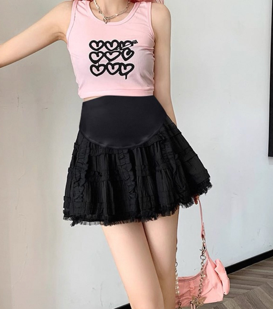 Black High Waist Plus Size Skirt MK03