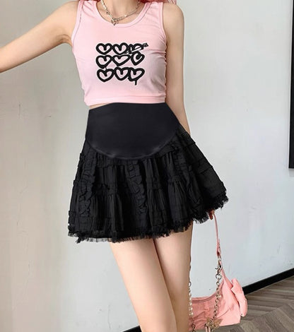 Black High Waist Plus Size Skirt MK03