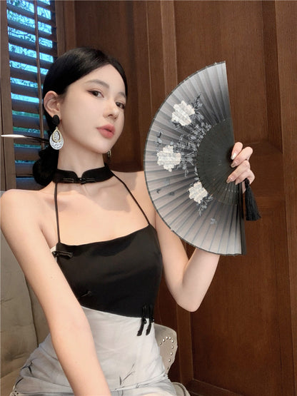 Black &amp; White Cheongsam Long Dress (S, M)