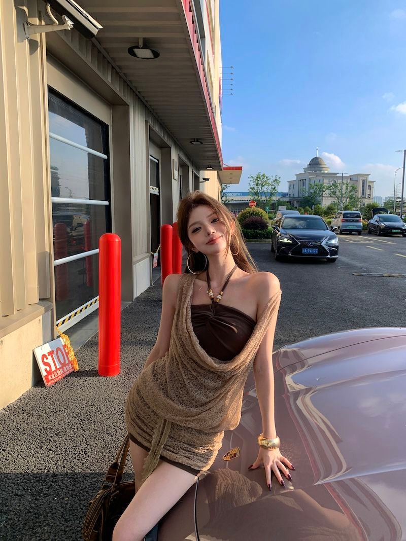 Chocolate Dress + Outerwear Set