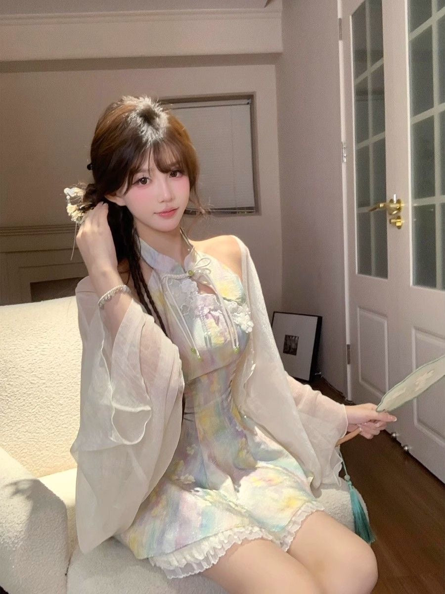 Paint Cheongsam CD036 Dress Set (S)