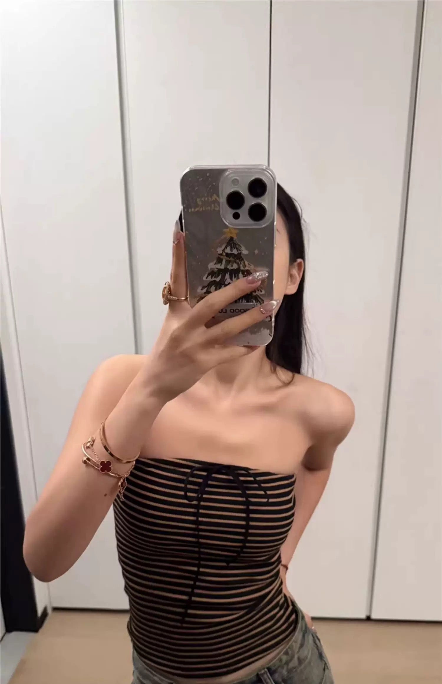 Black Stripe Tube Top