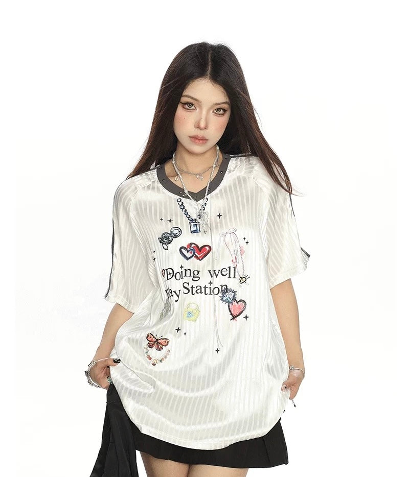 Oversize Well Stripe Ball Top