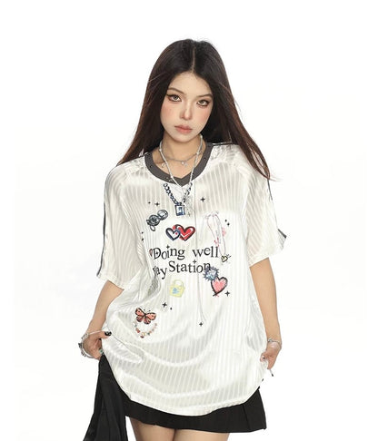 Oversize Well Stripe Ball Top