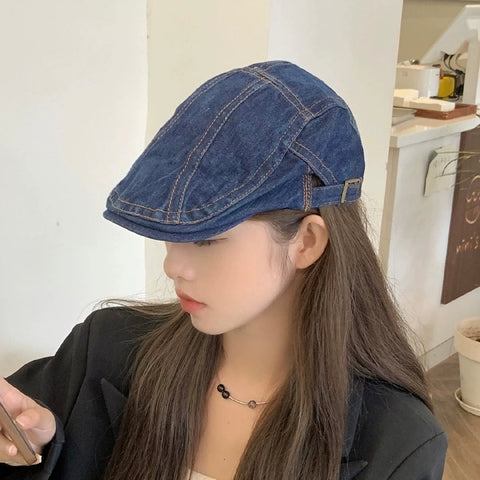 Denim Dark Blue Drawing Hat