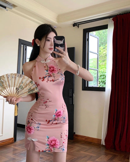 Pink Flo Cheongsam CD017 Dress (S, M, L)