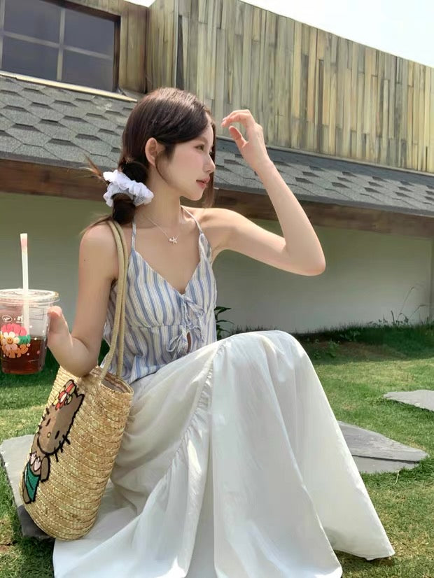 Blue Stripe Strap Top 补货中