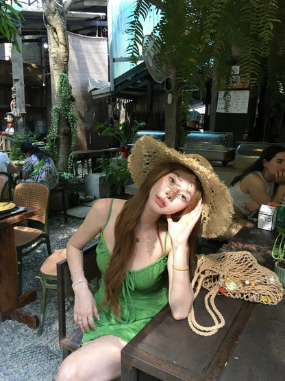 Green Strap Mini Dress (S,M)