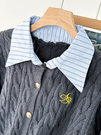 Uni Grey Long Sleeve Knitted Top
