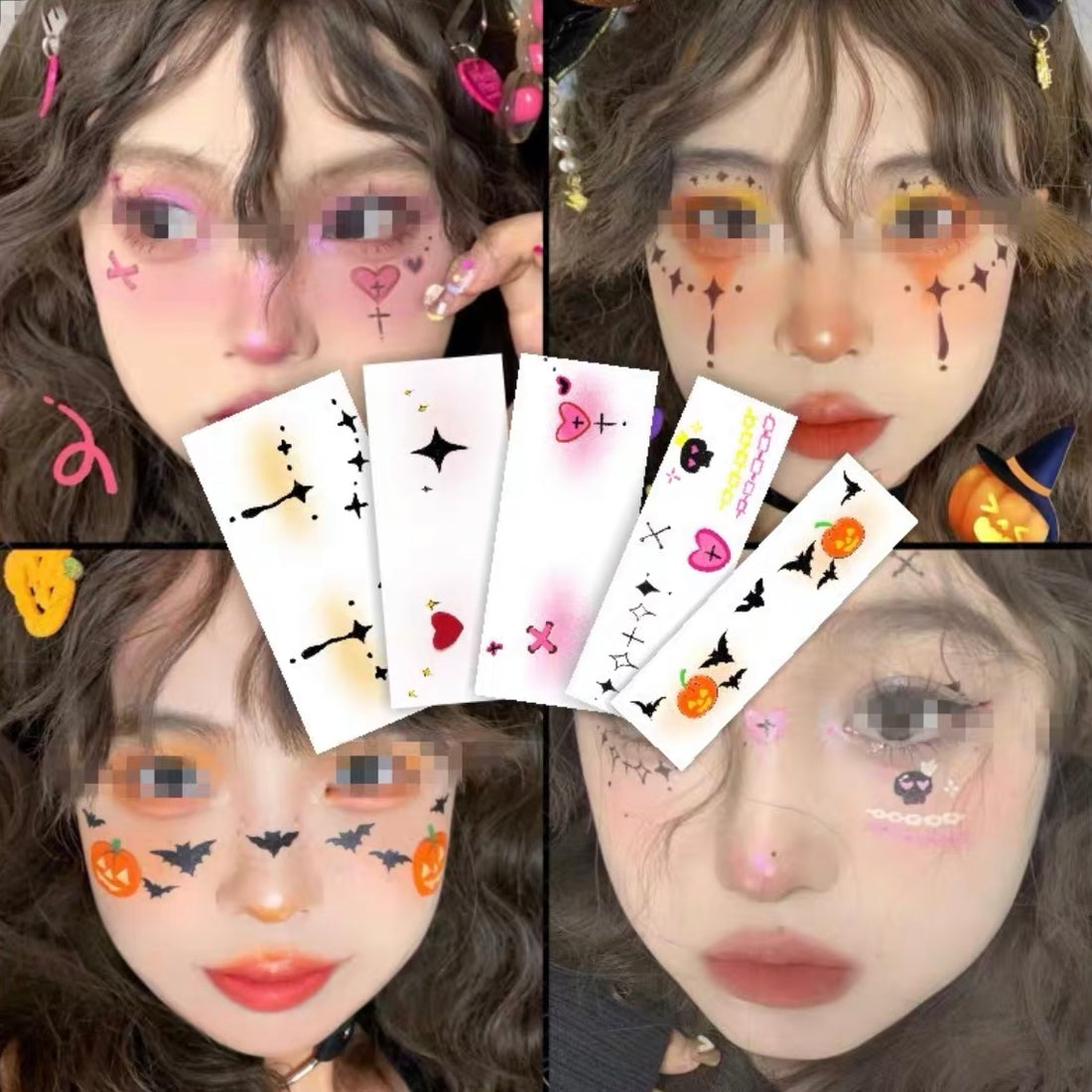 Halloween Make Up Tat00 Stickers (5pcs, 8pcs, 9pcs)