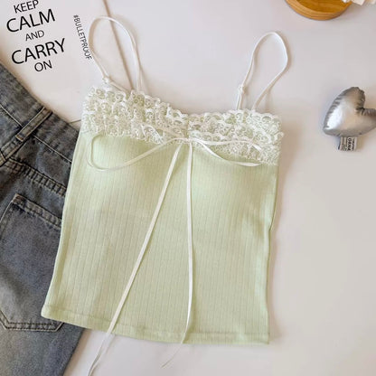 Mix Lace Strap Tube Top (Pink, Green, White, Blue)