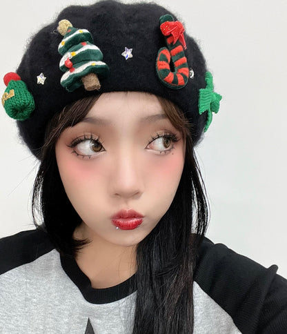 Christmas Beret Hat