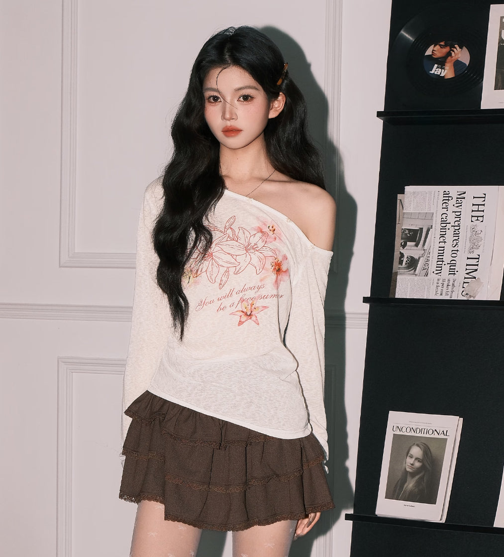 Oversized Thin Long Sleeve Top (C)