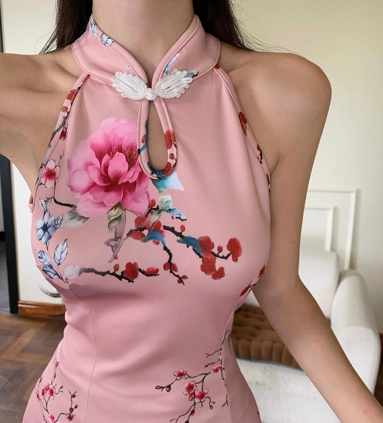 Pink Flo Cheongsam CD017 Dress (S, M, L)
