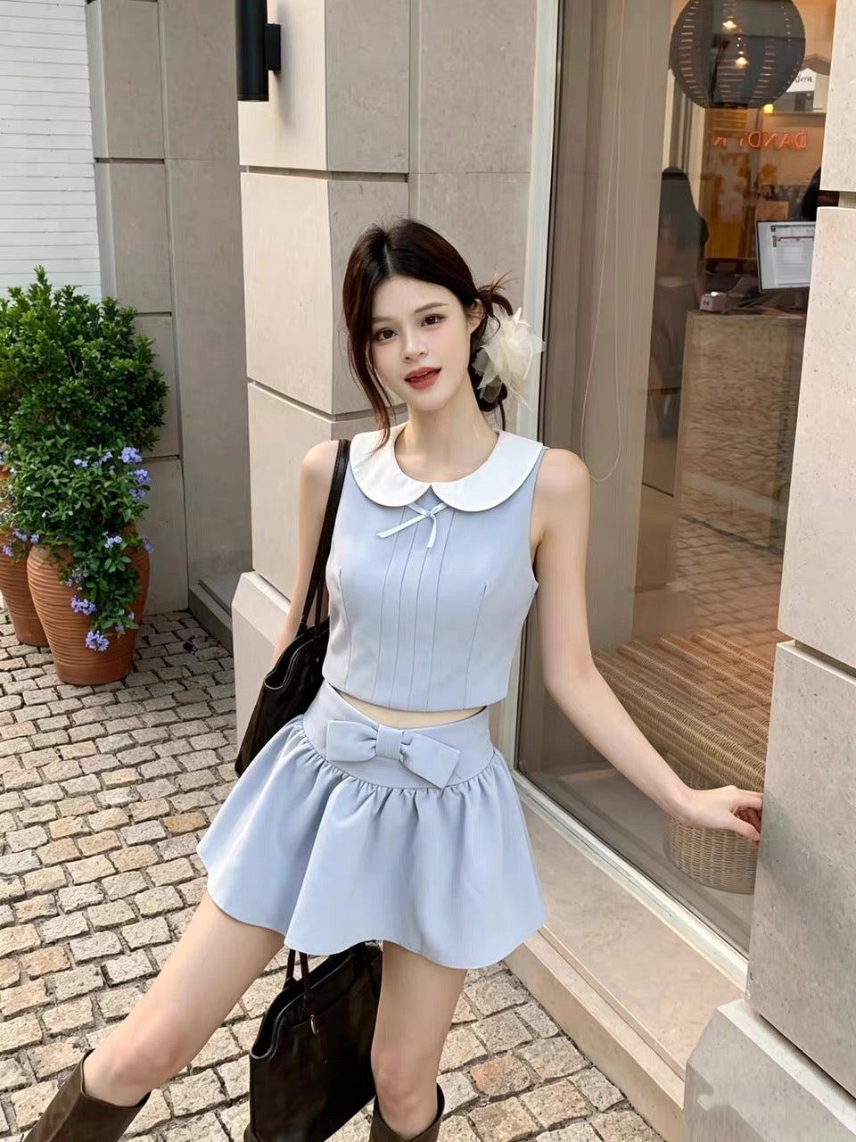 Blue Top + Blue Skort Two Piece Set (XS, S)