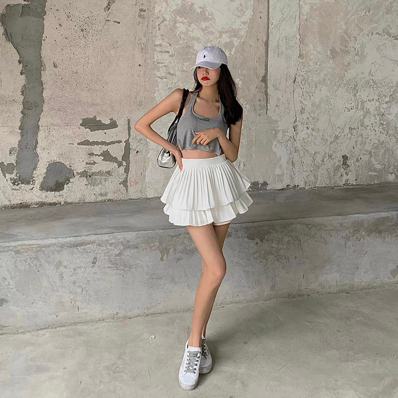 White Pleated Skirt/Skort