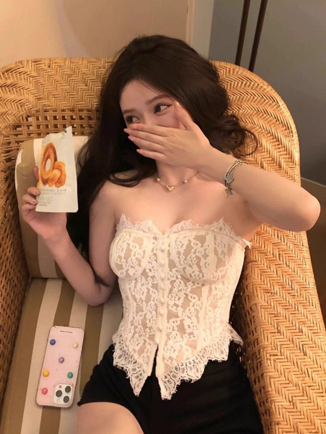 Lacey Beige Tube Top